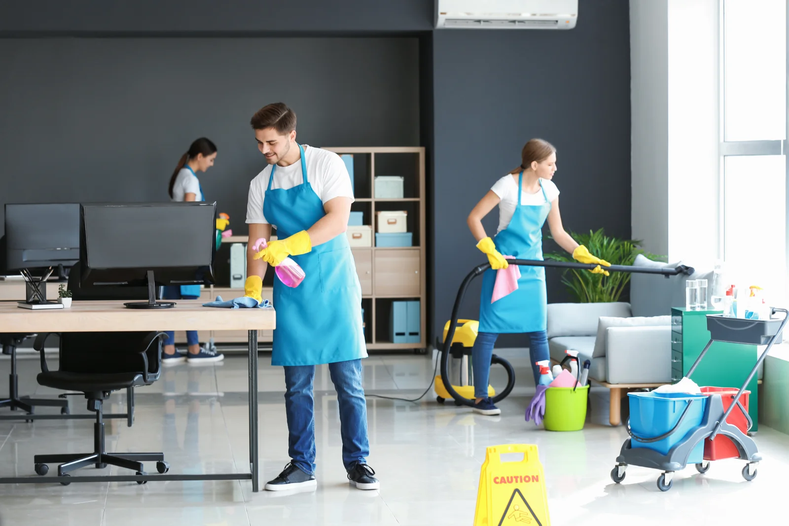 Illustrative photo of cleaning in an office